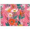Roze - Bloemen - Wit - Oranje tuinposter los doek klein -3d
