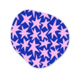 Modern - Sterren - Blauw Wandcirkel Organisch Forex 3mm klein 629 -3d
