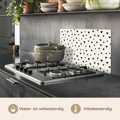 Valentijn - Harten - Zwart - Wit keuken achterwand spatscherm klein 900 -usp_NL