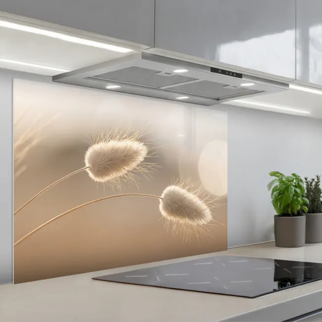 Spatscherm keuken - Hazestaartgras - Graanharen - Zonlicht