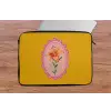 Lelie - Oranje - Lijst - Ovaal laptophoes neopreen klein -tafel