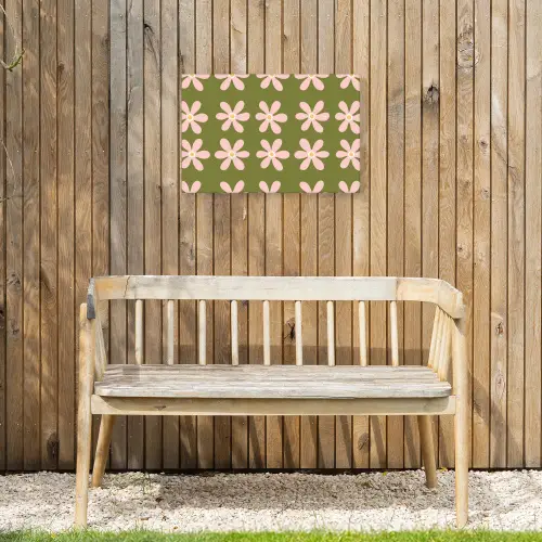 Bloem - Modern - Groen Tuinposter op houten frame 2 cm dik klein 845 -sfeer4