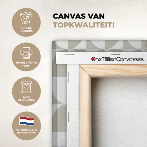 Lichtgrijs - Wit - Vierkant - Rond canvas 2cm xxl 828 -sfeer2