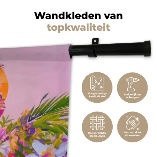 Vrouw - Abstract - Cirkel - Bloemen Wandkleed katoen klein -sfeer2