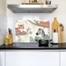 Jungle - Rustiek - Pastel Inductie beschemer met haakjes klein -sfeer2
