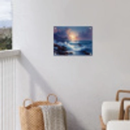 Golven - Zee - Kleurrijk - Rotsen tuinposter los doek klein -sfeer8