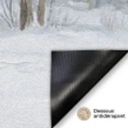 Bospad - Dennen - Sneeuw - Winter - Rustgevend Deurmat klein -antislip_FR