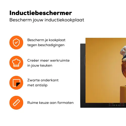 Ijsvogel - Pilaar - Koksmuts - Vogel Inductie beschermer vinyl 3mm klein -zzzzzzz-td-ups