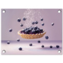 Eten - Taart - Bessen - Blauw tuinposter los doek klein -3d