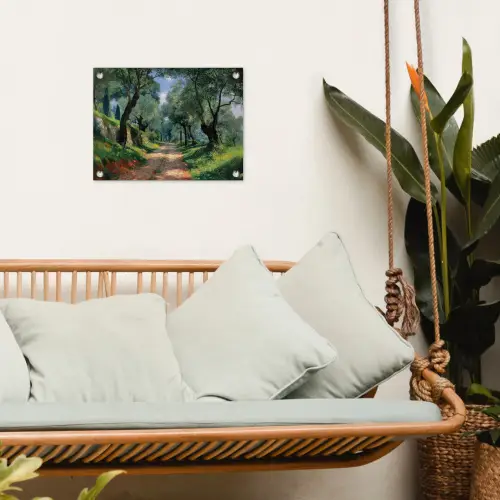 Pad - Bomen - Schaduw - tuinposter los doek klein -sfeer7