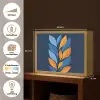 Abstract - Bladeren - Blauw Light Box met batterij (Wandlamp) middel -USP_websiteoverzichtNL