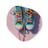 Sneakers - Veters - Kleurrijk - Schaduw Wandcirkel Organisch Aluminium middel -3d