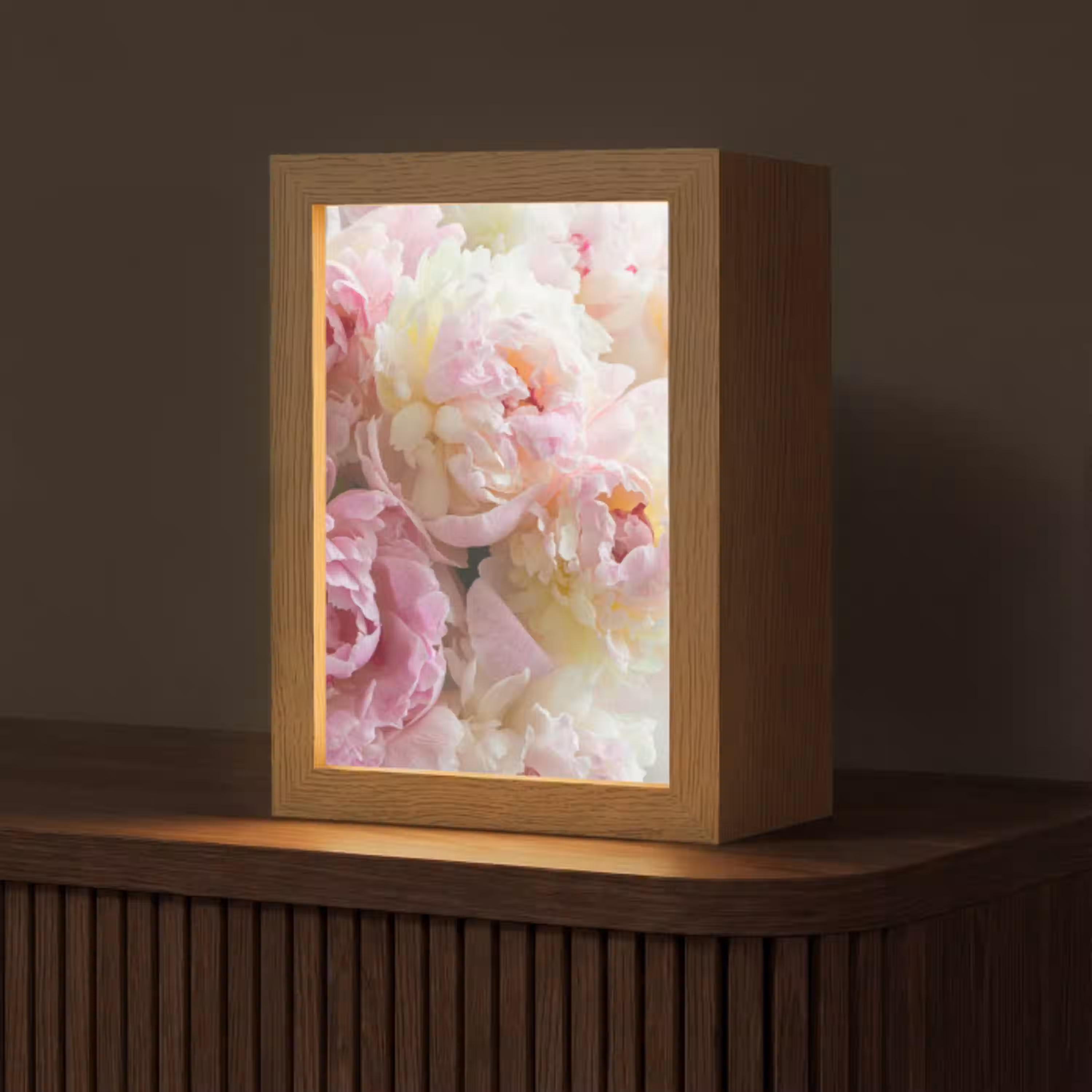 Vintage - Bloemen - Rozen - Natuur Light Box met kabel (Tafellamp) klein -z3d_website