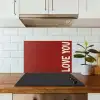 Schuin - Loveyou - Rood keuken achterwand spatscherm klein -sfeer2