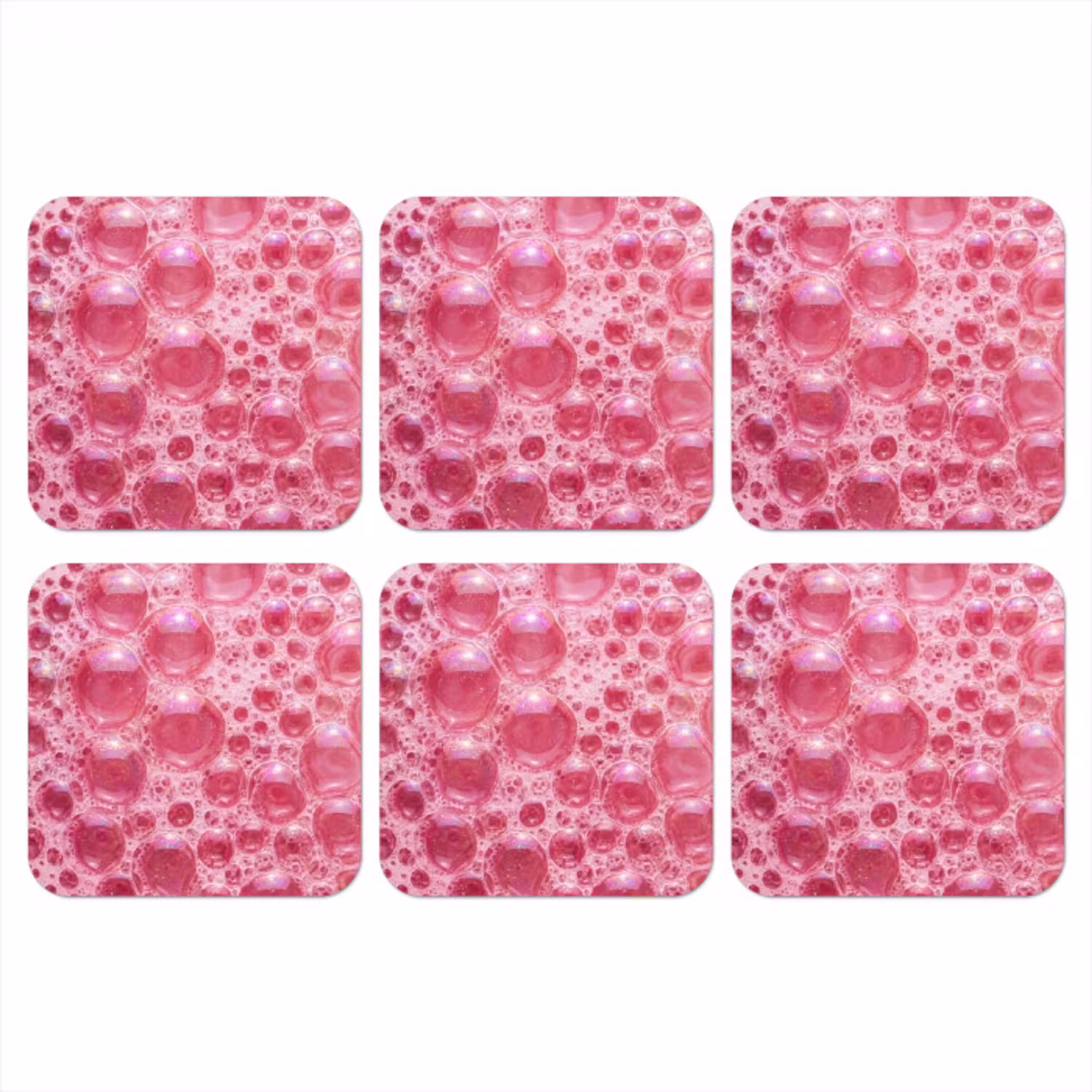 Roze - Schuim - Bubbels onderzetter kurk middel -3d