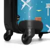 Luchtvaartthema met vliegtuigen op blauwe achtergrond NBS - Handbagage koffer - Kinderen Unisex middel -wiel