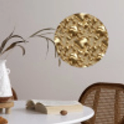 Druppels - Organisch - Goud Wandcirkel behangsticker klein 186 -sfeer3