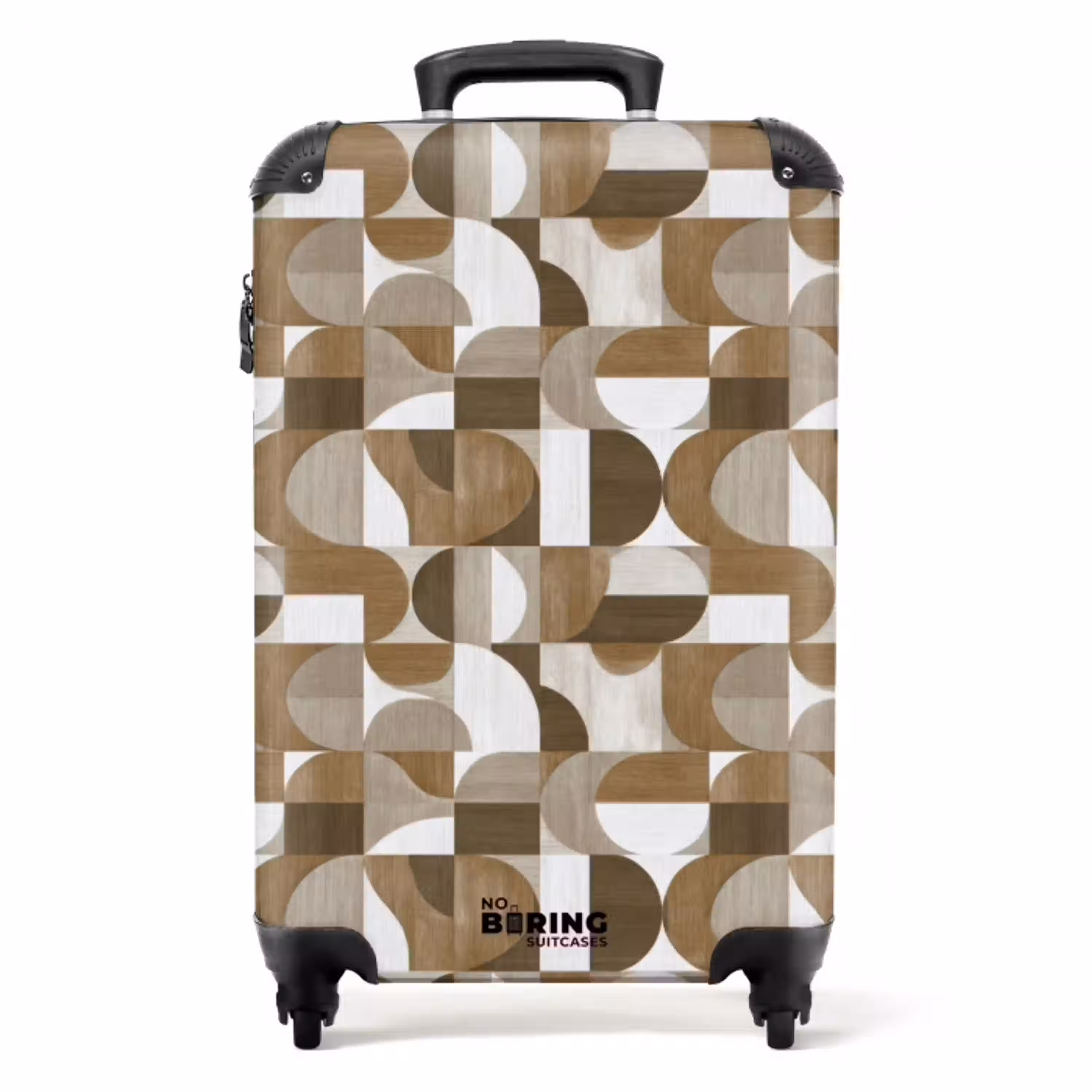 Abstract - Retro - Bruin NBS - Handbagage koffer - Volwassenen Unisex middel -productfoto_recht