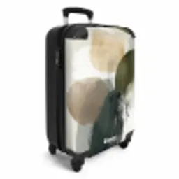 Minimalistisch - Cirkels - Penseelstreken - Beige NBS - Handbagage koffer - Volwassenen Unisex middel -productfoto_3d