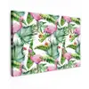 Bladeren - Flamingo - Bloemen - Jungle Tuinposter op houten frame 2 cm dik klein -3d