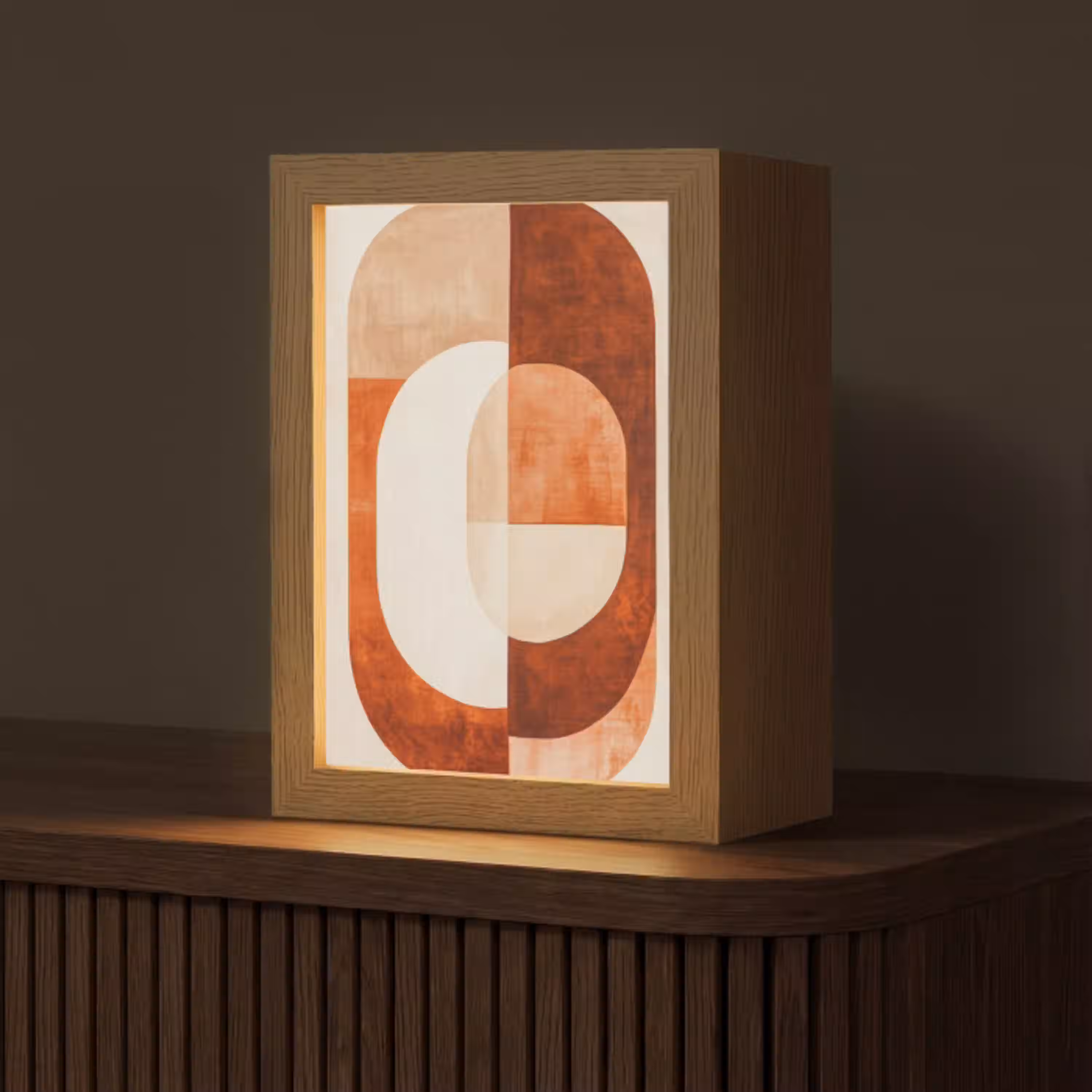 Illustratie - Abstract - Vormen - Rood Light Box met kabel (Tafellamp) klein -z3d_website