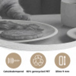 Kat - Koffie - Brood - Zwart Akoestische PET Vilt - Rond klein -closeup_NL
