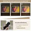Close-up - Vrouwengezicht - Stippen - Geel Light Box met batterij (Wandlamp) middel -USP_dimbaarNL
