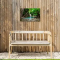 Jungle - Waterval - Planten - Water - Natuur Tuinposter op houten frame 2 cm dik klein -sfeer4