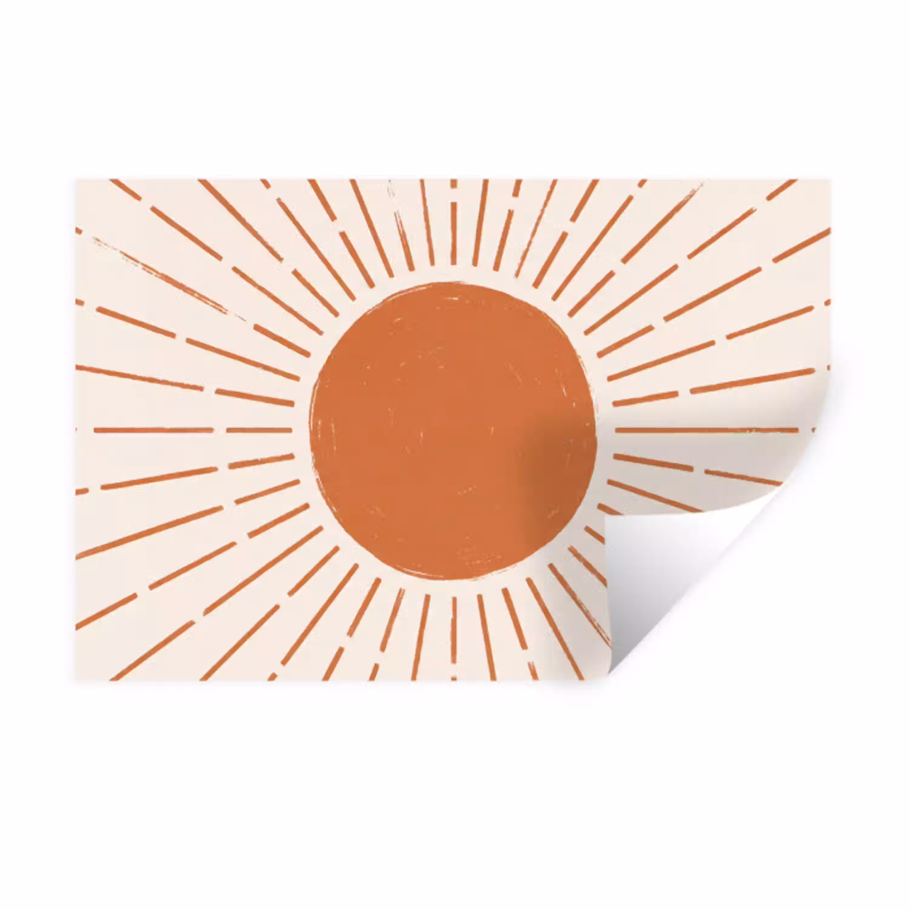 Zon - Stralen - Abstract - Terracotta - Modern Muursticker klein -3d