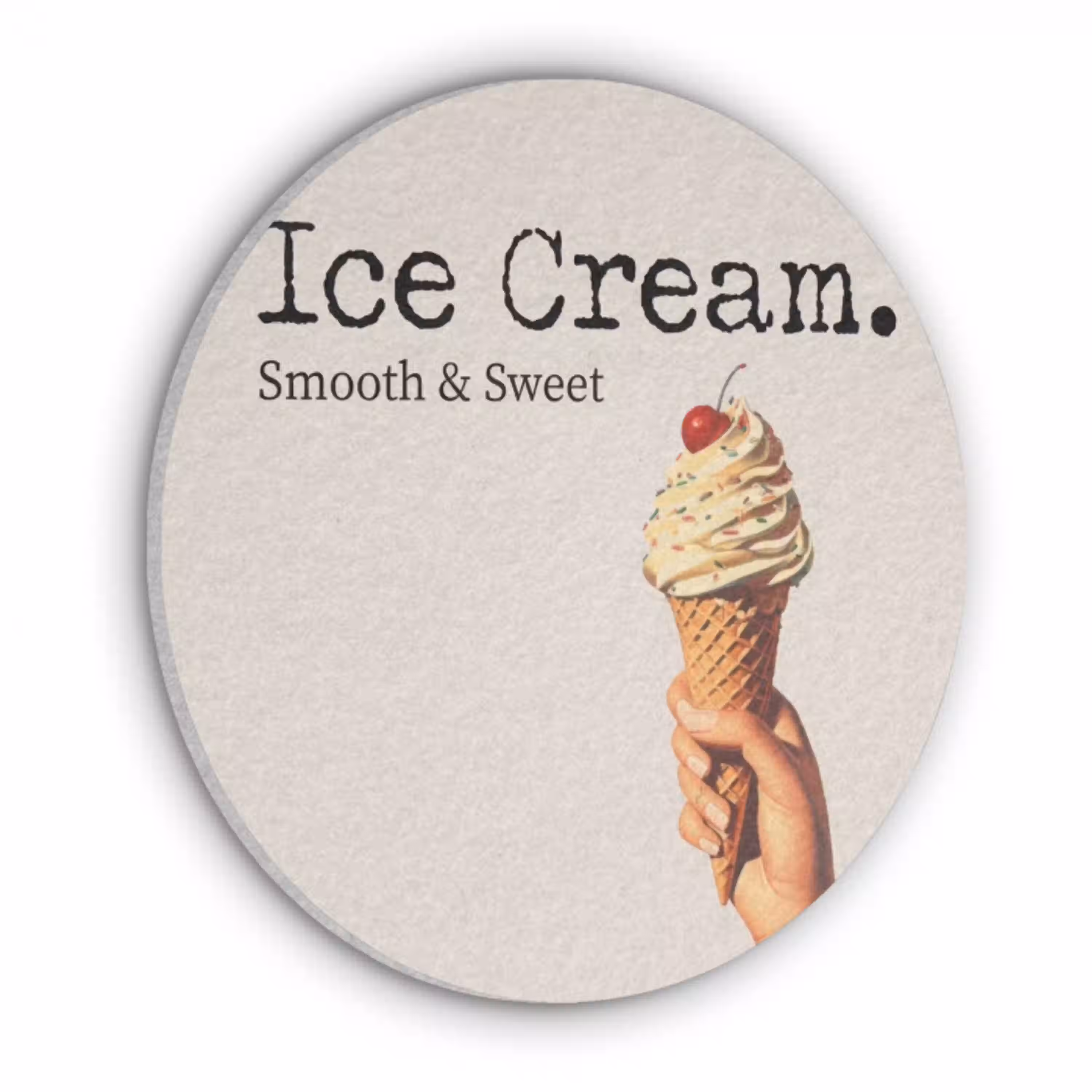 Ice cream - Softijs - Kleurrijk - Kers Akoestische PET Vilt - Rond klein -3d