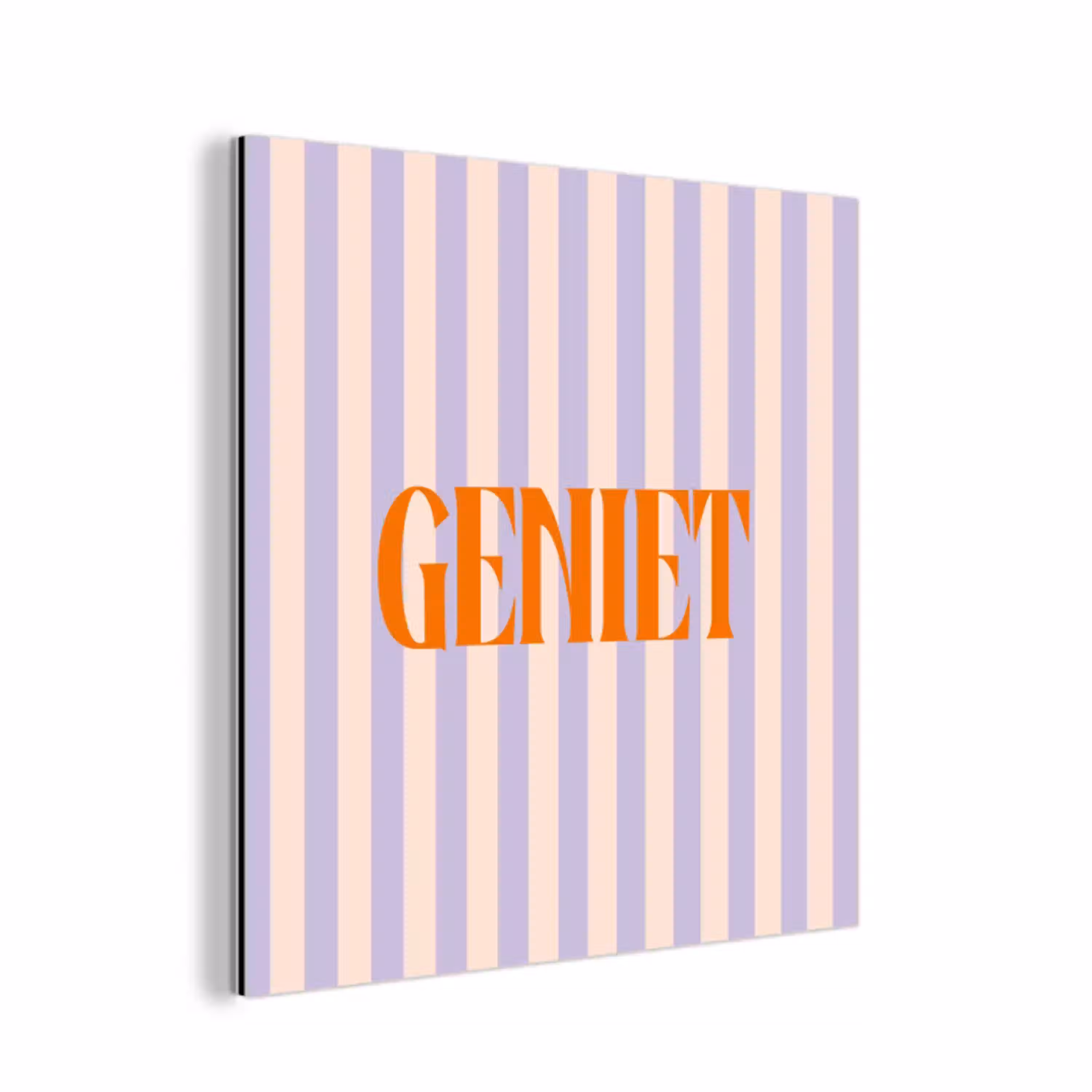 Lila - Oranje - Strepen - Geniet aluminium wit klein -3d