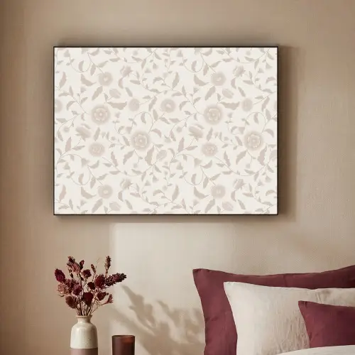 Sierlijk - Bloemen - Beige Textielframe zwart klein 947 -sfeer1