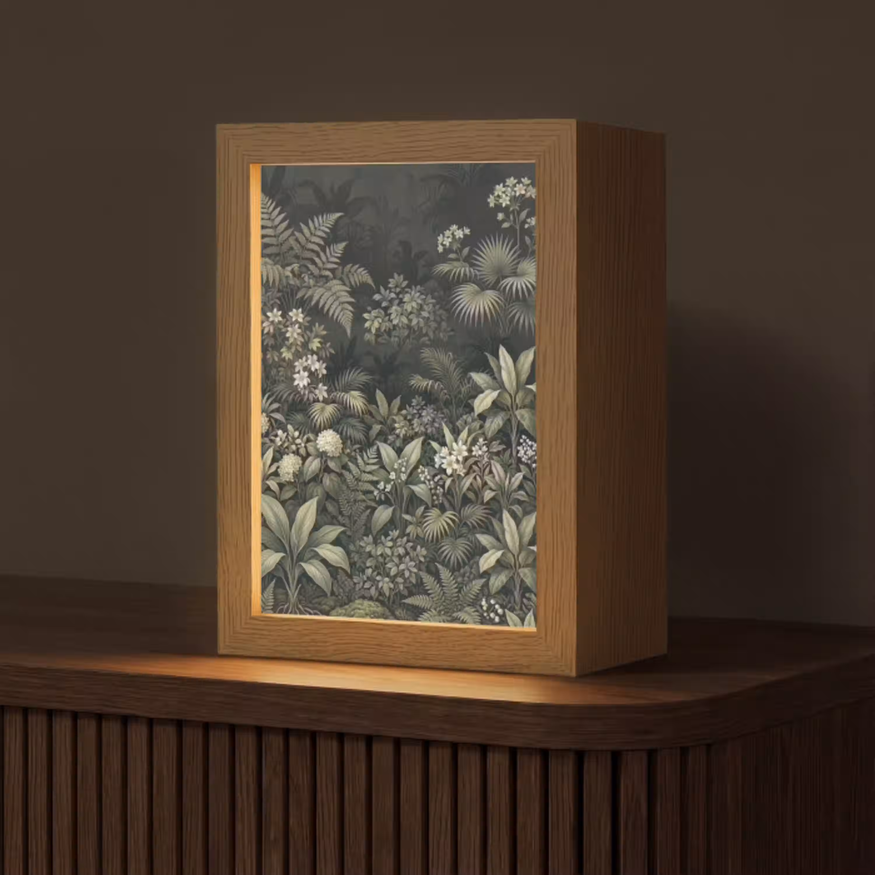 Jungle - Bladeren - Botanisch - Groen Light Box met kabel (Tafellamp) klein -z3d_website