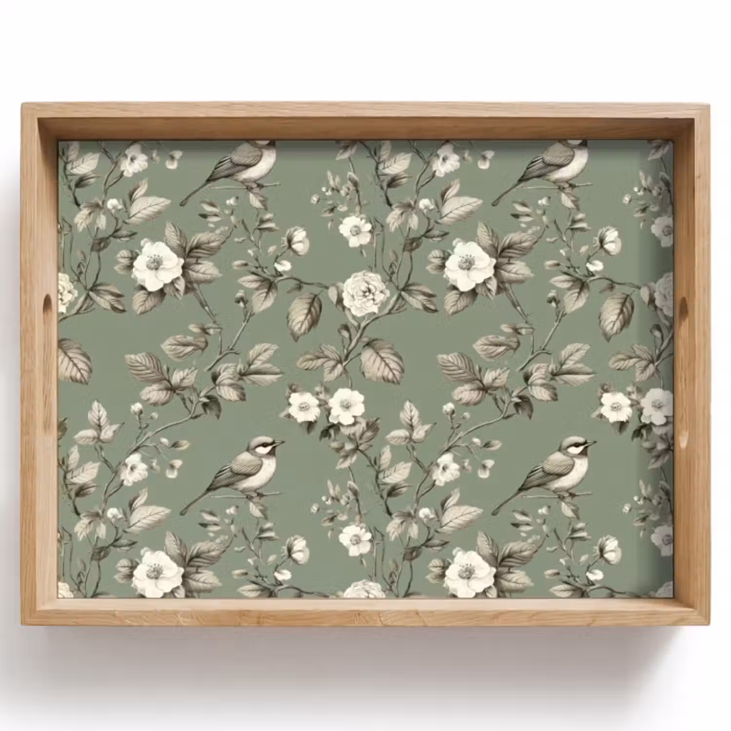Dienblad - Botanisch - Vogels - Groen