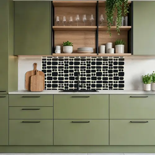 Modern - Organisch - Zwart keuken achterwand 2 middel 871 -sfeer3