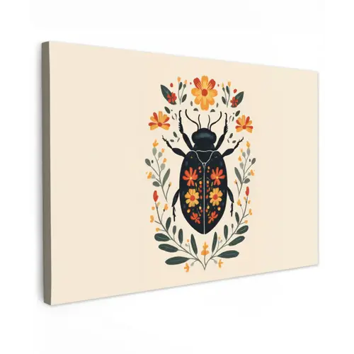 Bloemen - Oranje - Planten - Sierlijk canvas 2cm klein -z3d