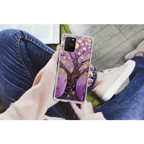 Levensboom - Boom - Paars - Goud - Modern Telefoonhoesje Samsung Galaxy S10 Lite klein -handS10Lite