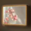 Bloemen - Stelen - Roze - Schaduw Light Box met batterij (Wandlamp) middel -z3d_website