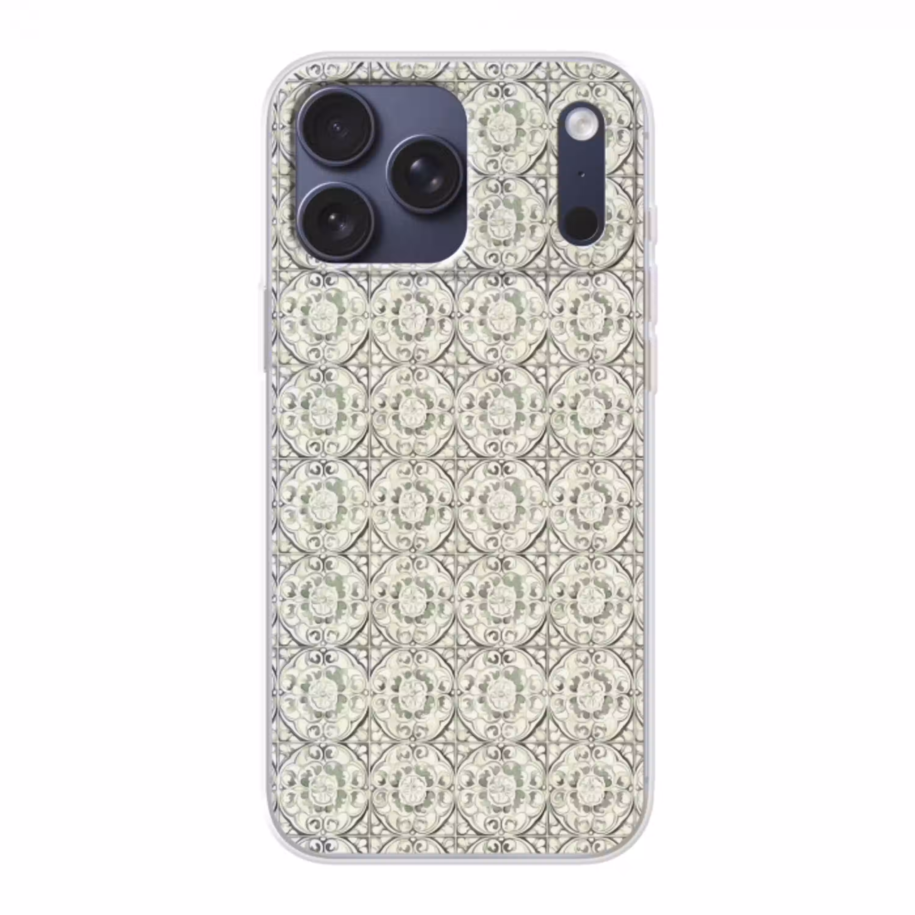 Krulornament - Tegel - Groen Telefoonhoesje iPhone 17 Pro Max klein 879 -3d