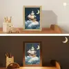 Zeilschip - Sterrenhemel - Wolken - Blauw Light Box met kabel klein -sfeer3_kind