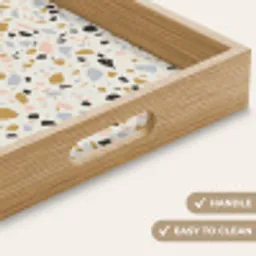 Terrazzo -  Patroon - Neutraal - Zacht - Multi Dienblad Rechthoek middel 911 -USP_HandgreepEN