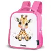 Giraffe met roze kauwgombal Kinderrugzak - Roze middel -schuin