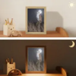 Kerkuil - Maan - Nacht Light Box met kabel (Kinderlampje) klein -sfeer3_kind