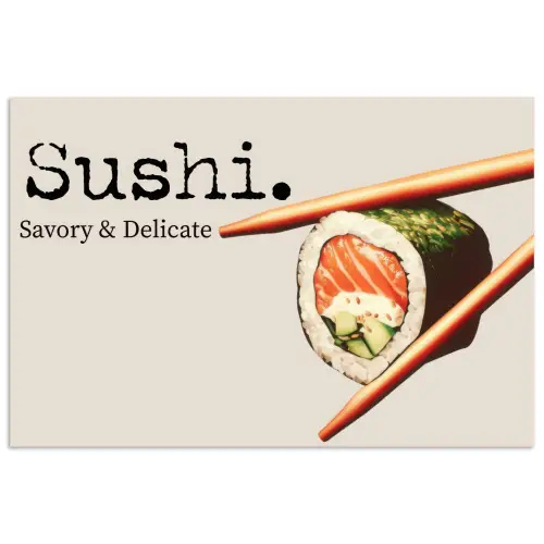 Sushi - Zalm - Rijst - Japans poster papier klein -3d