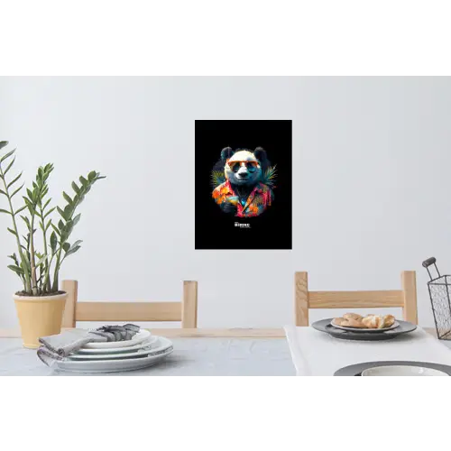 Panda als tropische straatkunst Muursticker klein -eettafel