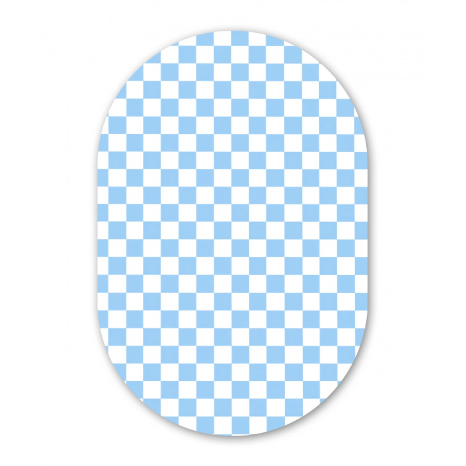 Schaakbord - Klassiek - Blauw Wandcirkel Ovaal Forex klein 630 -3d