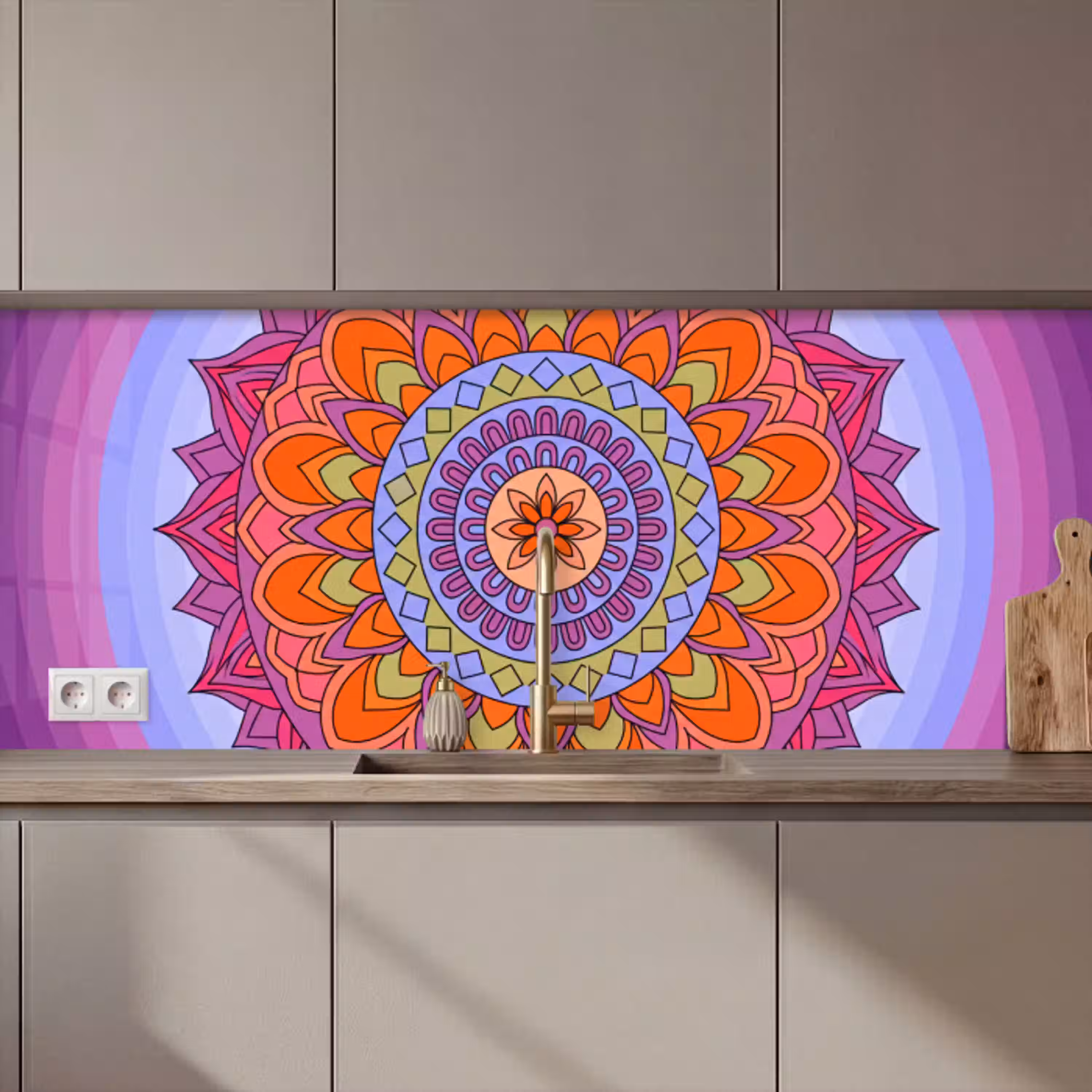 Mandala - Cirkel - Abstract - Kleurrijk - Patroon keuken achterwand 2 middel zz_3dshopping