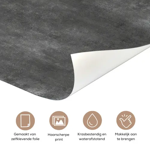 Donkergrijs - Ruw - Beton deurposter klein 289 -closeup_NL