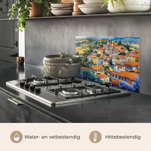 Dorp - Heuvels - Landschap - Bomen keuken achterwand spatscherm klein -usp_NL