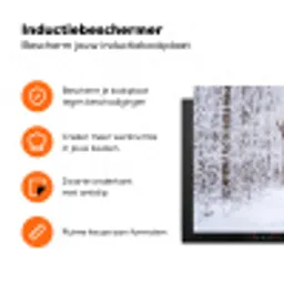 Hert - Winter - Bos - Natuur - Wit Inductie beschermer vinyl 3mm klein -zzzzzzz-td-ups